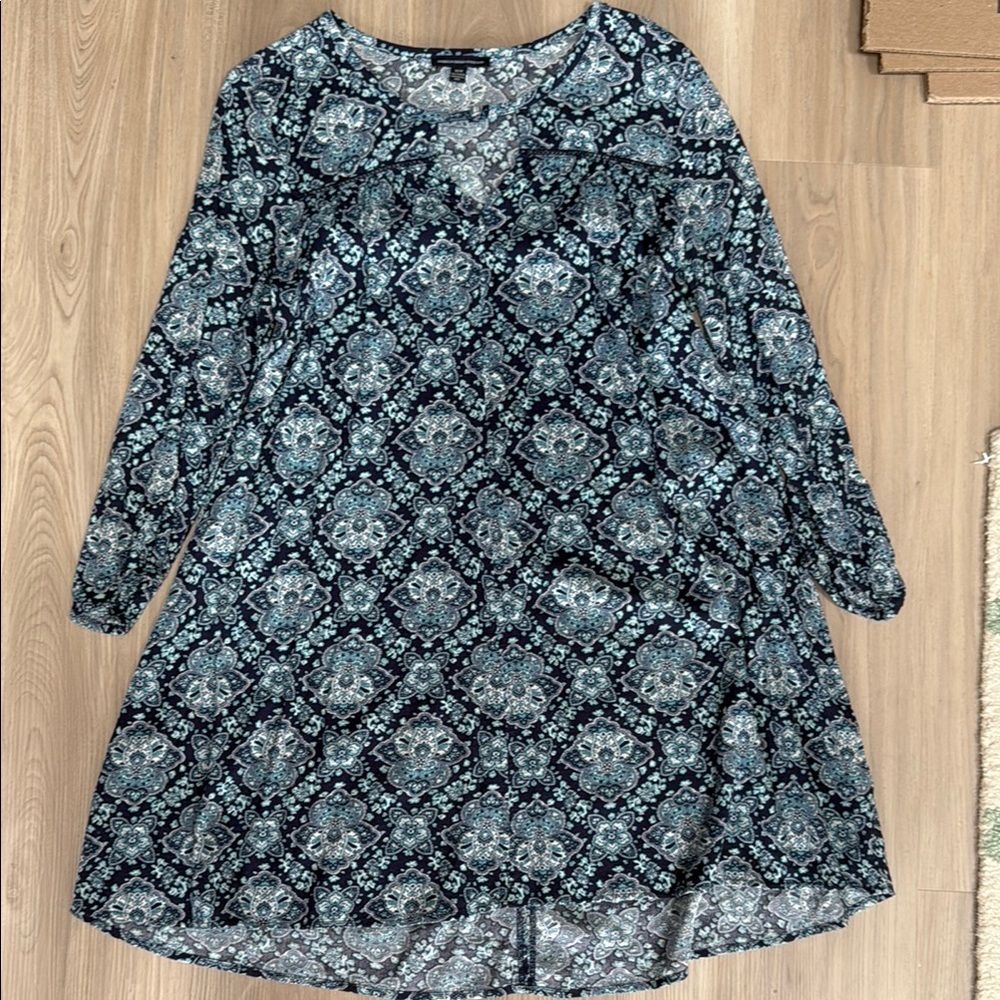 American Eagle Outfitters Blue Patterned Dress